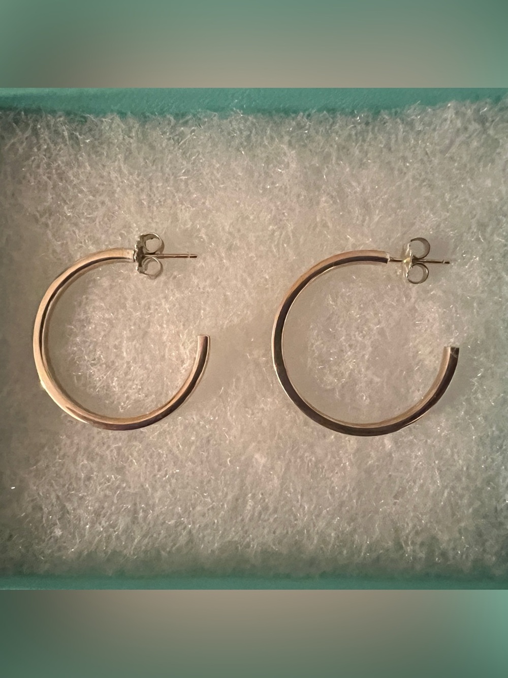 Tiffany & Co Sterling Silver Hoop Earrings, 1 inch, T&Co 1837, Original Owner - Picture 5 of 9